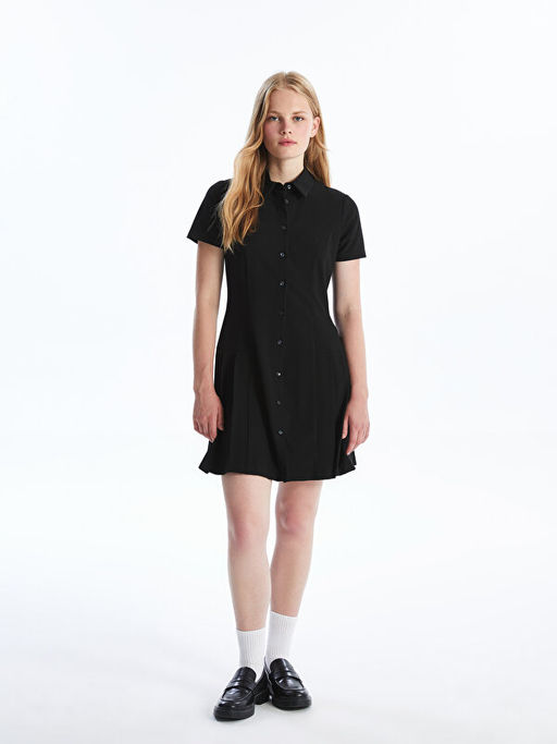 D?z K?sa Kollu Kad?n G?mlek Elbise