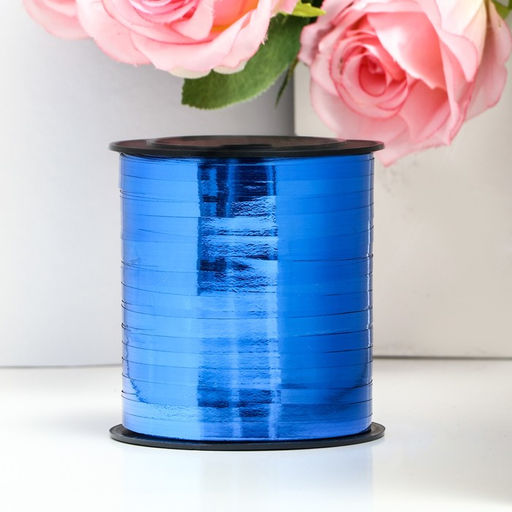 Лента для декора и подарков, синий, металлизированная, 0,5 см х 250 м - UPAK LAND фото 2