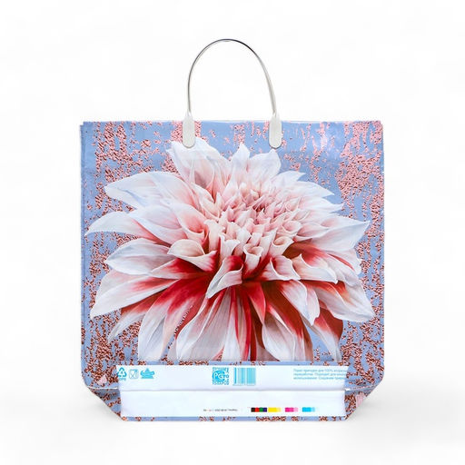 Цена за 10 шт. Пакет "Георгин", полиэтиленовый с пластиковой ручкой, 35х35 см, 100 мкм