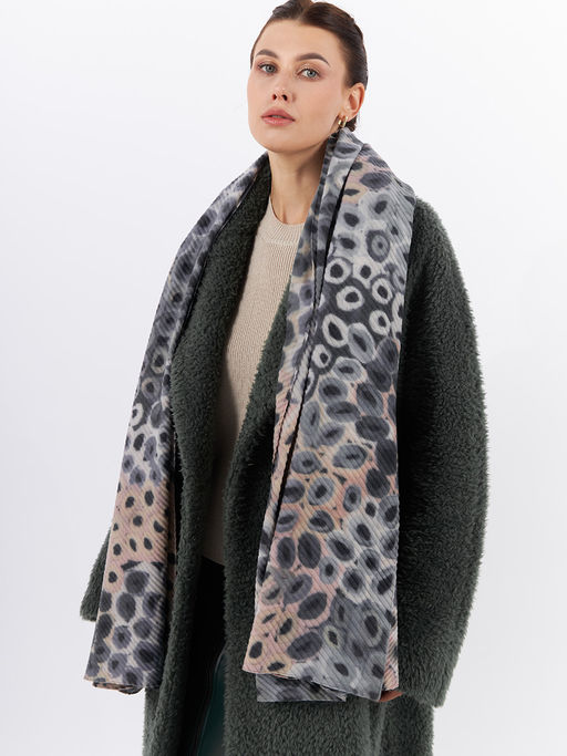 Большой, мягкий, тонкий и очень нежный двусторонний палантин с рисунком - Tantino фото 3