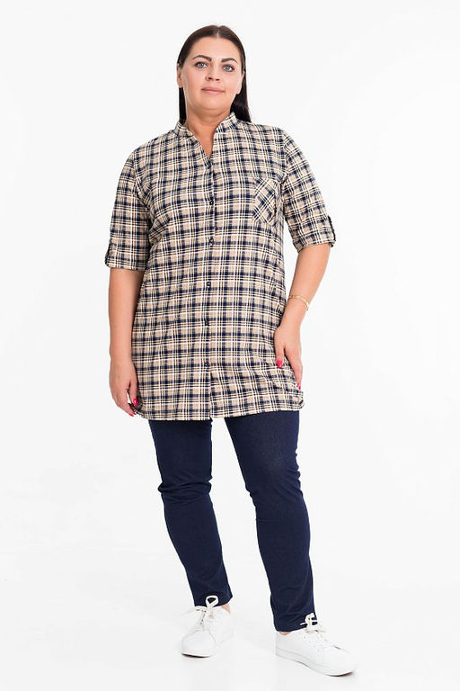 Рубашка М320117з коричневый - Елена фото 4