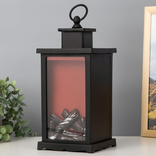 Ночник RISALUX «Камин», LED, 13×13×30 см, чёрный