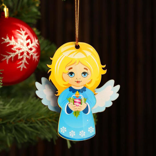 Цена за 5 шт. Ёлочная игрушка «Ангелочек», подвеска, 7×6.2×5 0.5 см