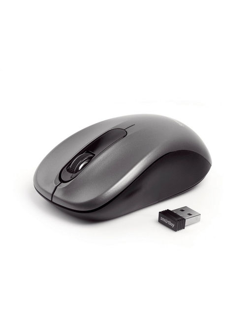 Мышь Smartbuy ONE 378, беспроводная, 3 кнопки, 1600 dpi, USB, 1хАА, серая