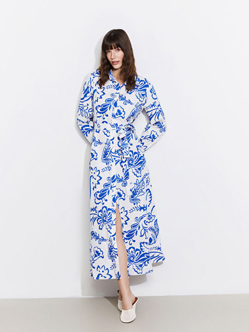 ?i?ekli Kad?n G?mlek Elbise