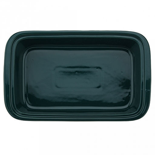 "Мармит Изумруд" Форма для запекания 1,2л, прямоугольная, 29х17,5см h5,5см, керамика с деколью, цвет - изумруд, стеклянная крышка с пароотводом, пластмассовая ручка-кнопка "мишка", металическая подставка с ручками, с подогревом на 2 свечи 36х17,5х11,