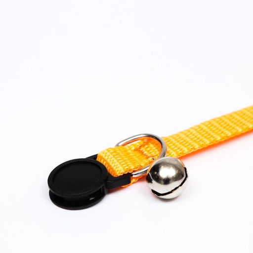 Ошейник кошачий Бантик со стразами, 30 х 1 см, оранжевый - Пижон фото 4