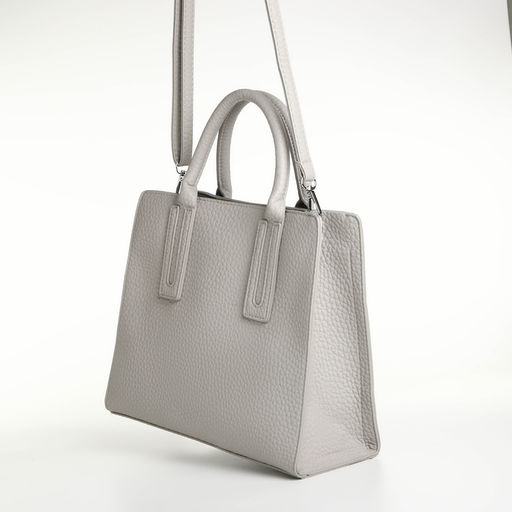 Сумка женская тоут TEXTURA на молнии, 29×10×25 см, однотонная, серая