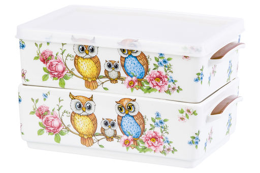 Набор 2 блюд д/холодца 800 мл 20*12,5*11,5 см Совушки NEW BONE CHINA - Elan gallery фото 5