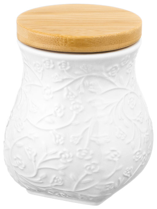 Банка д/хранения 700 мл 10,5*10,5*13 см Веточки - цветочки+ дерев. крышка с силик. упл. - Elan gallery фото 24