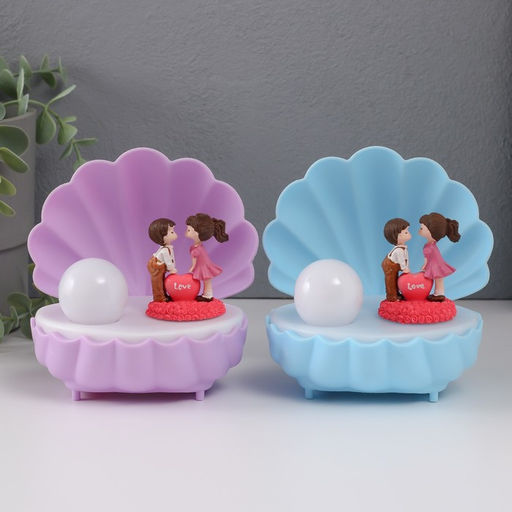 Фигурка светящаяся Парочка в ракушке, 11.5?10?11.5 см, МИКС