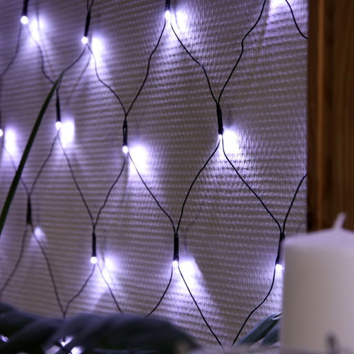 Гирлянда Сеть 1.6?1.6 м, IP20, тёмная нить, 144 LED, 8 режимов, 220 В, свечение белое - Luazon lighting фото 3