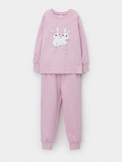 К 1581/фламинго,маленькие листья пижама дет