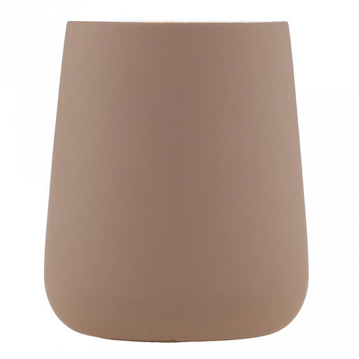 Набор для ванной "Эстетик" 3 предмета: дозатор для мыла 410мл; мыльница 11х8,6х2,2см; стакан для зубных щеток 410мл; фурнитура пластик, керамика, матовая глазурь, мокко, в коробке (Китай)