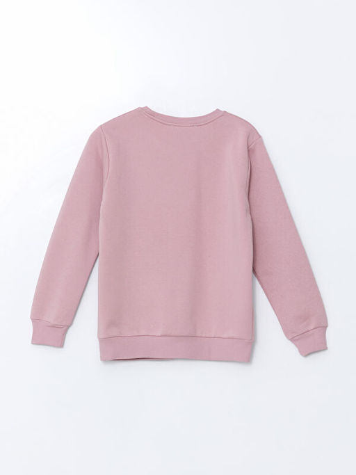 Bisiklet Yaka Bask?l? K?z ?ocuk Sweatshirt