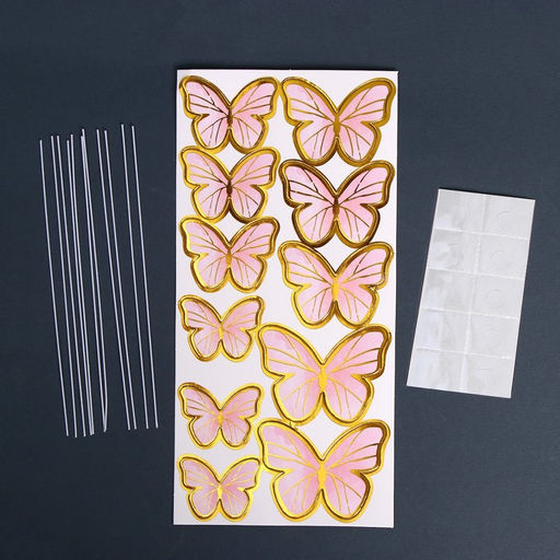 Набор для украшения торта Бабочки 10 шт., цвет розовый - Страна карнавалия фото 8