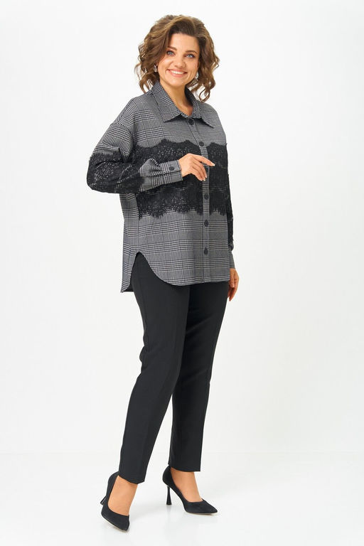 Блуза Svetlana Style 5032 серый клетка