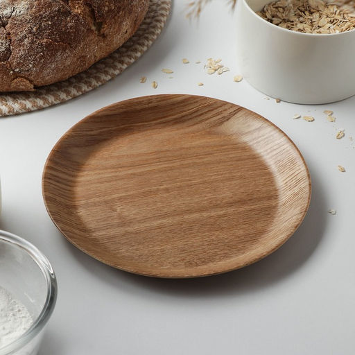 Тарелка Доляна «Заря», d=20 см, дерево, коричневая