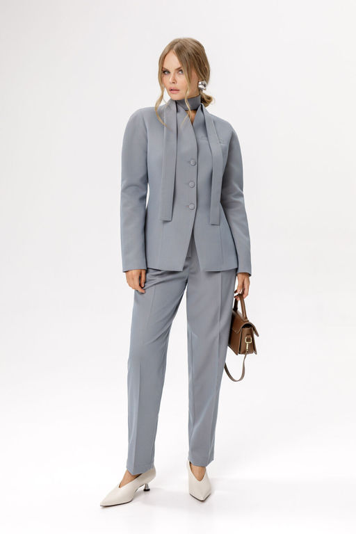 Жакет Pirs 6291 серо-голубой с бежевым меланжем  фото 3