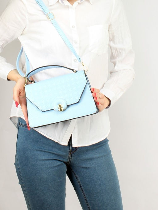 Сумка женская искусственная кожа Ch&K-1069, 1отд, плечевой ремень, голубой SALE 255052 - Adelia фото 10