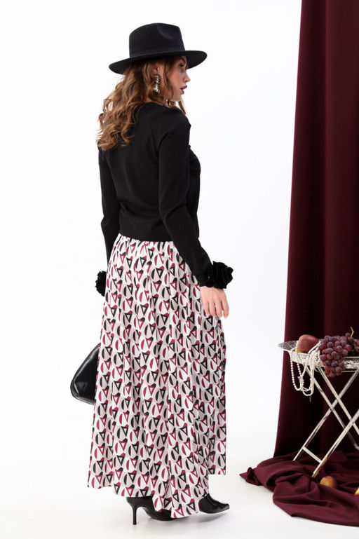 Костюм NIKVA н557-6 чёрный+ромбы бордо фото 5