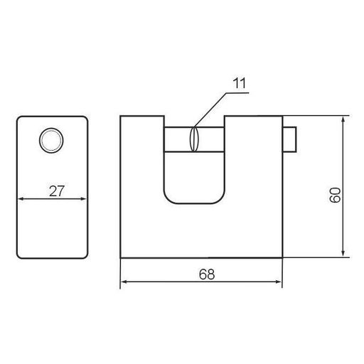 Замок навесной 65мм НВХ970 "Чибис"