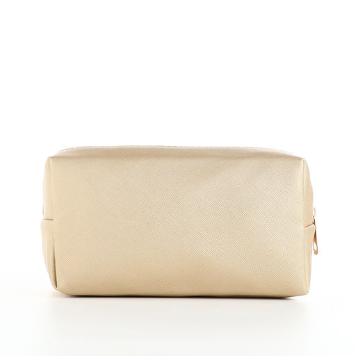 Косметичка женская на молнии, маленькая, объёмная, золотая - Simaland фото 2