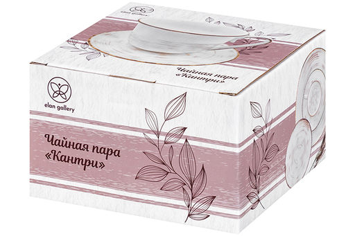 Чайная пара 2 пр. 450 мл 14*11*8,5 см Кантри, натуральный, фарфор - Elan gallery фото 10