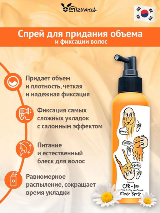 ELIZAVECCA - СПРЕЙ ДЛЯ ВОЛОС С КОЛЛАГЕНОМ НЕСМЫВАЕМЫЙ ФИКСИРУЮЩИЙ CER - 100 COLLAGEN COATING HAIR A+ MUSCLE FIXER SPRAY, 150 МЛ  фото 2