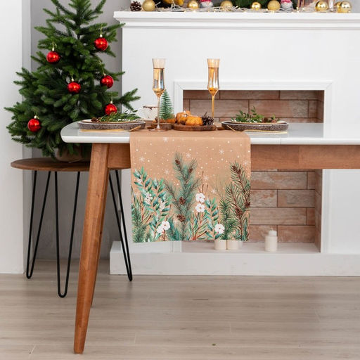 Дорожка на стол новогодняя Этель Fir branches 40*146 см, 100% хлопок, саржа 190 г/м2  фото 3