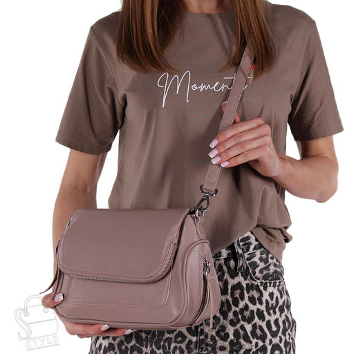 Сумка женская кожаная 1753Y apricot pink Polina&Eiterou  в Новосибирске