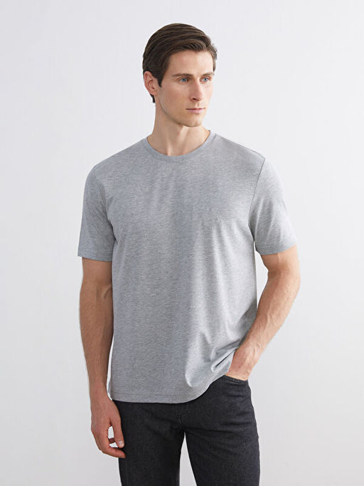 Bisiklet Yaka Penye Erkek Ti??rt