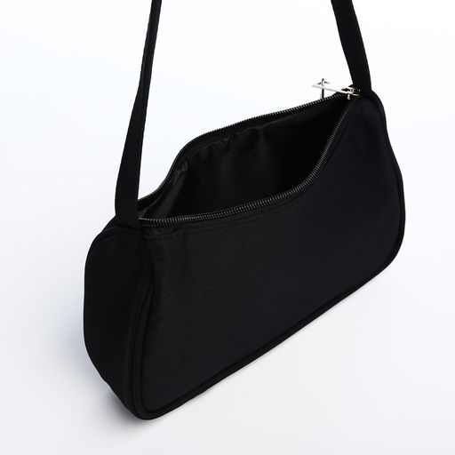 Сумка багет из текстиля, Nazamok, 23*13*5 см, черный цвет  фото 9