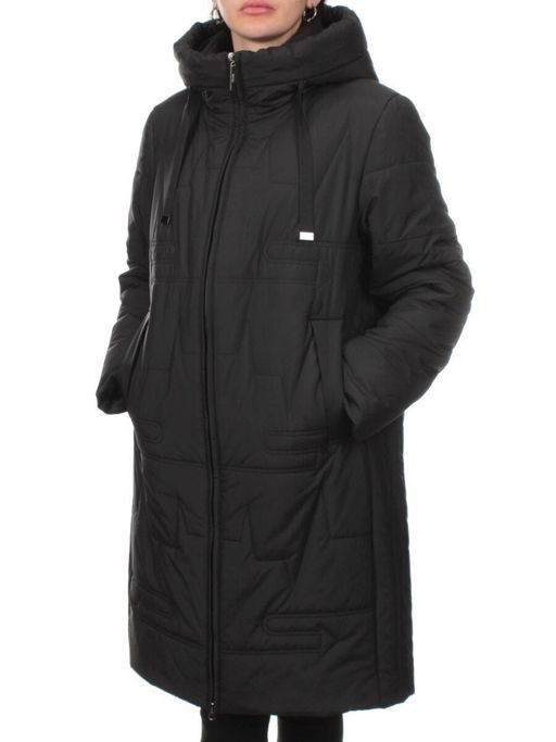 1073 BLACK Пальто зимнее облегченное женское (холлофайбер 150 гр.) - Fashion фото 5