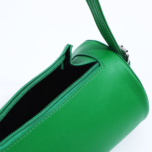 Сумка женская кросс-боди на молнии, 22×11.5×11.5 см, однотонная, зелёная