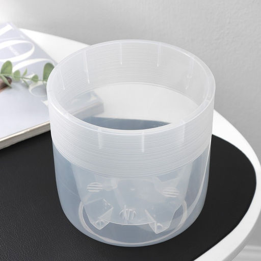 Кашпо для цветов со вставкой «Линель», 2.7 л, d=16 см, h=16 см, прозрачное