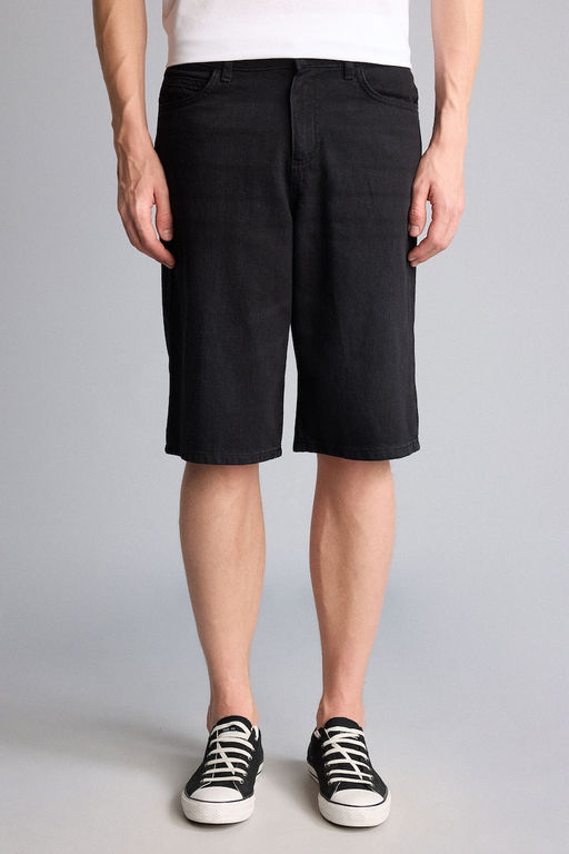 %100 Pamuk Baggy Fit Bermuda _ort - Defacto фото 4