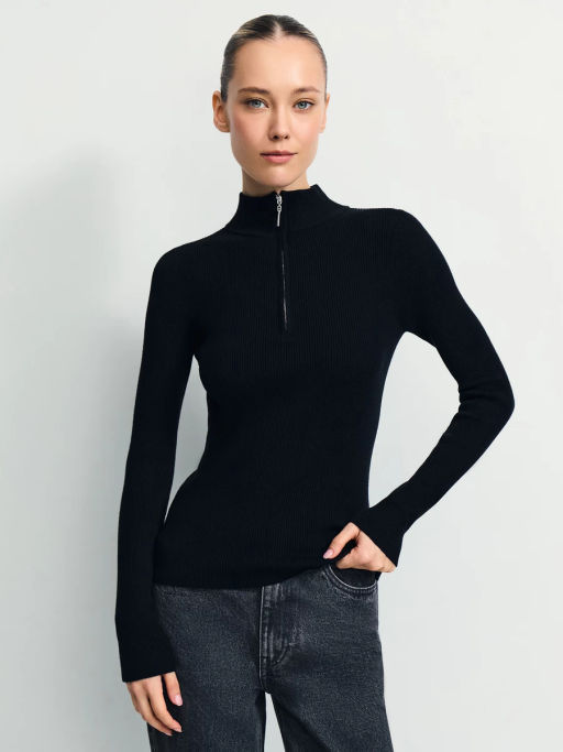 Джемпер в рубчик с молнией / Zarina  фото 6