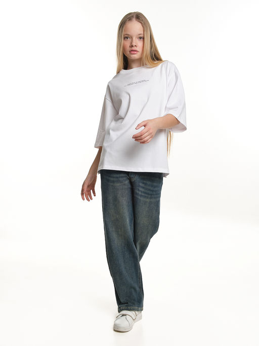 Футболка с принтом 22-7450 белый - Mini maxi фото 5