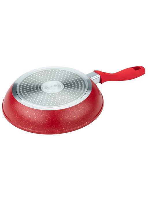 Сковорода с крышкой 18х4 см (1 л) с АПП, цвет: красный/золотой, арт. 5050-RD/GD-18. - D.L.K. фото 4