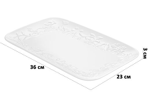 Блюдо прямоугольное 36*23*3 см Птички на ветке большое - Elan gallery фото 2