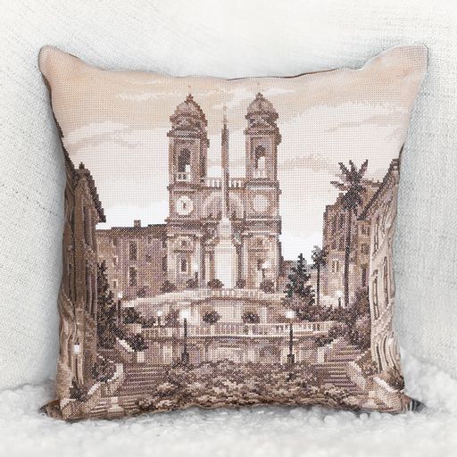 Набор для вышивания PANNA PD-1727 Подушка Рим. Испанская лестница 42 х 42 см