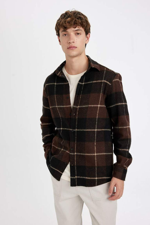 Рубашка Lumberjack с длинным рукавом в клетку стандартного кроя - Defacto фото 4