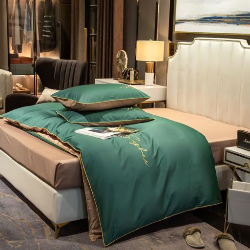 КПБ Mency однотонный с вышивкой MENO018 Евро