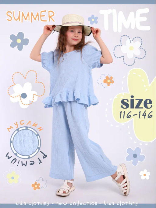 Костюм Пикми муслин белый, КМ-196-3 - От егорки до егора фото 20