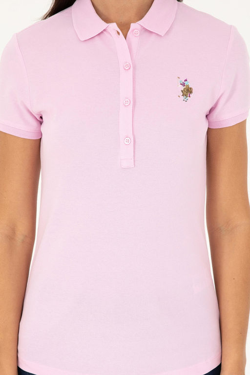 Женская розовая футболка Неожиданная скидка в корзине - U.s. polo assn фото 6