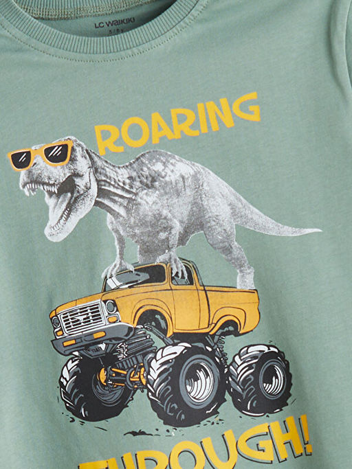 Bisiklet Yaka Bask?l? Erkek ?ocuk Ti??rt