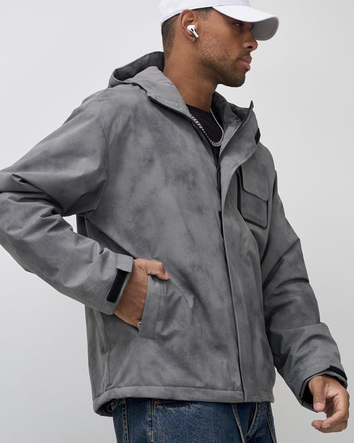 Куртка спортивная мужская весна осень серого цвета 25473Sr - Mtforce фото 5