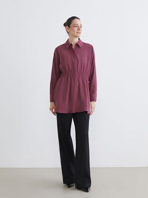 Oversize Modal Kar???ml? Kad?n G?mlek Tunik