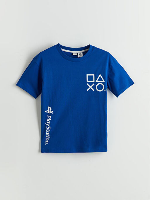 Bisiklet Yaka PlayStation Bask?l? Erkek ?ocuk Ti??rt